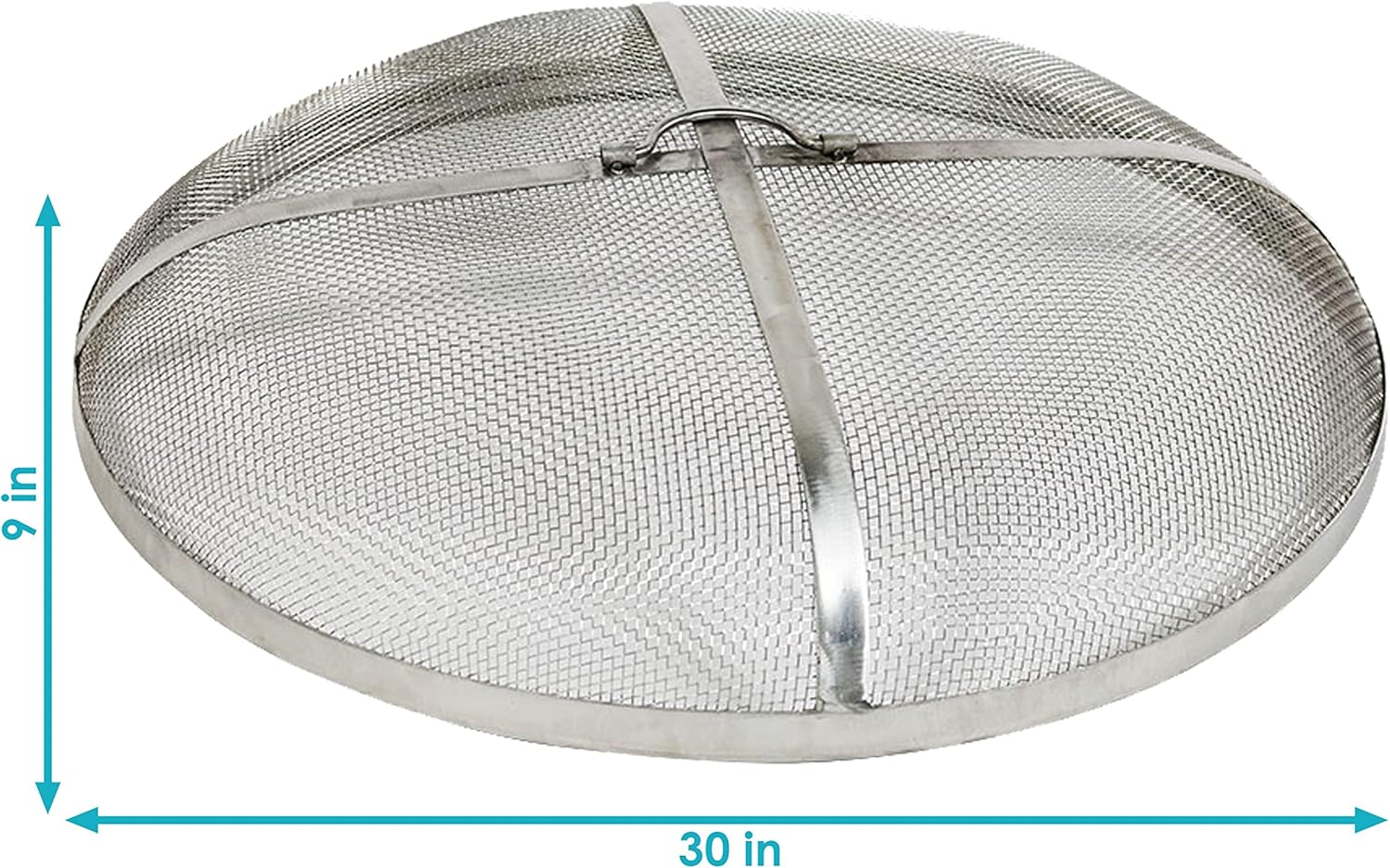 Sunnydaze Round Fire Pit Screen Cover - 30-Inch Stainless Steel Mesh Fire Pit Spark Screen - Spark Lid Top Cover with Handle