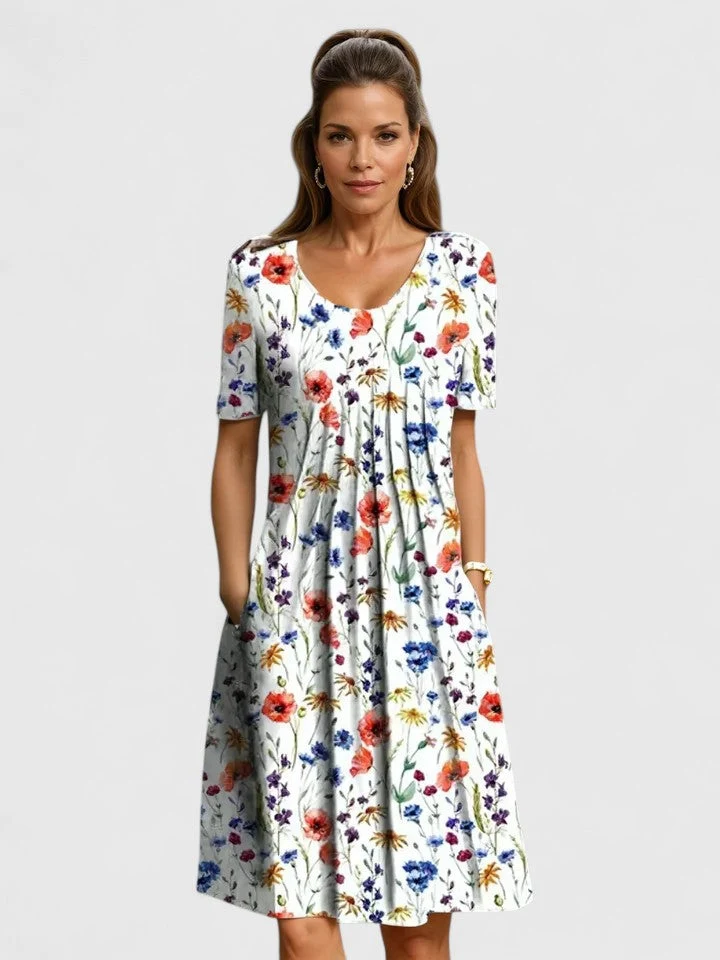 Womena??s Elegant Dress Flattering Waist with Flowing Silhouette