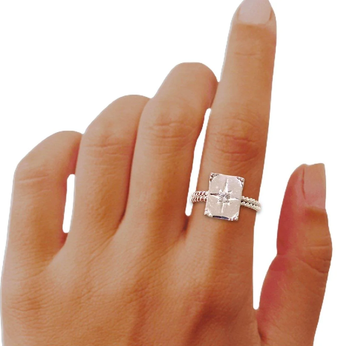 Laihas Prestige Celestial White Topaz Signet Ring