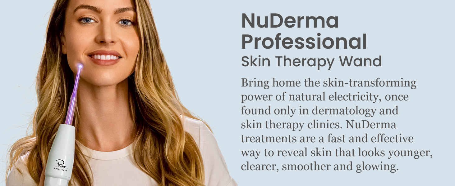 NuDerma Portable Handheld High Frequency Skin Therapy Wand Machine w/Neon �?Anti-Aging