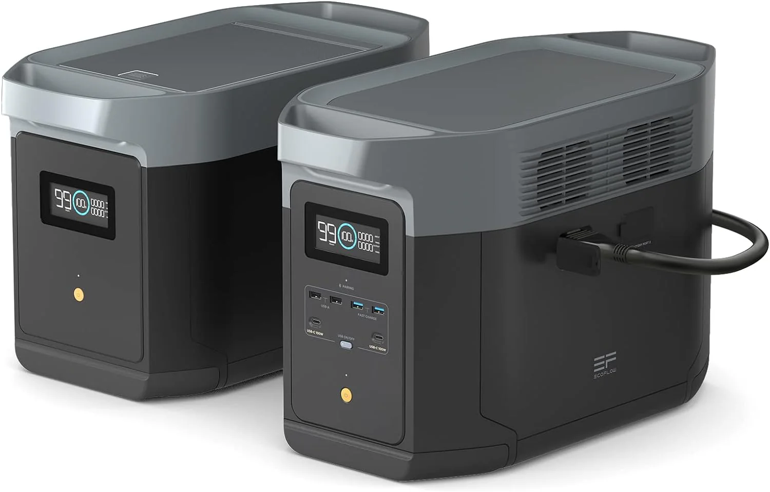 Portable Power Station DELTA 2 Max, 2400W LFP Solar Generator, Full Charge in 1 Hr, 2048Wh Solar Powered Generator for Home Backup(Solar Panel Optional)