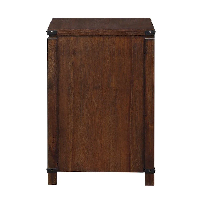 OS Home & Office Furniture Two Drawer File Cabinet in Brushed Walnut Wood Veneer