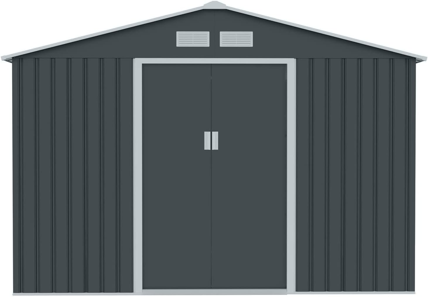 S200 XXL Metall Gerätehaus 277x191x192cm Geräteschuppen Garten Schuppen Gartenhaus Satteldach (Anthrazit)