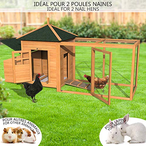 VOUNOT Pollaio in Legno, Pollaio per Galline ovaiole da Esterno, 190 x 100 x 55cm : Amazon.it: Commercio, Industria e Scienza