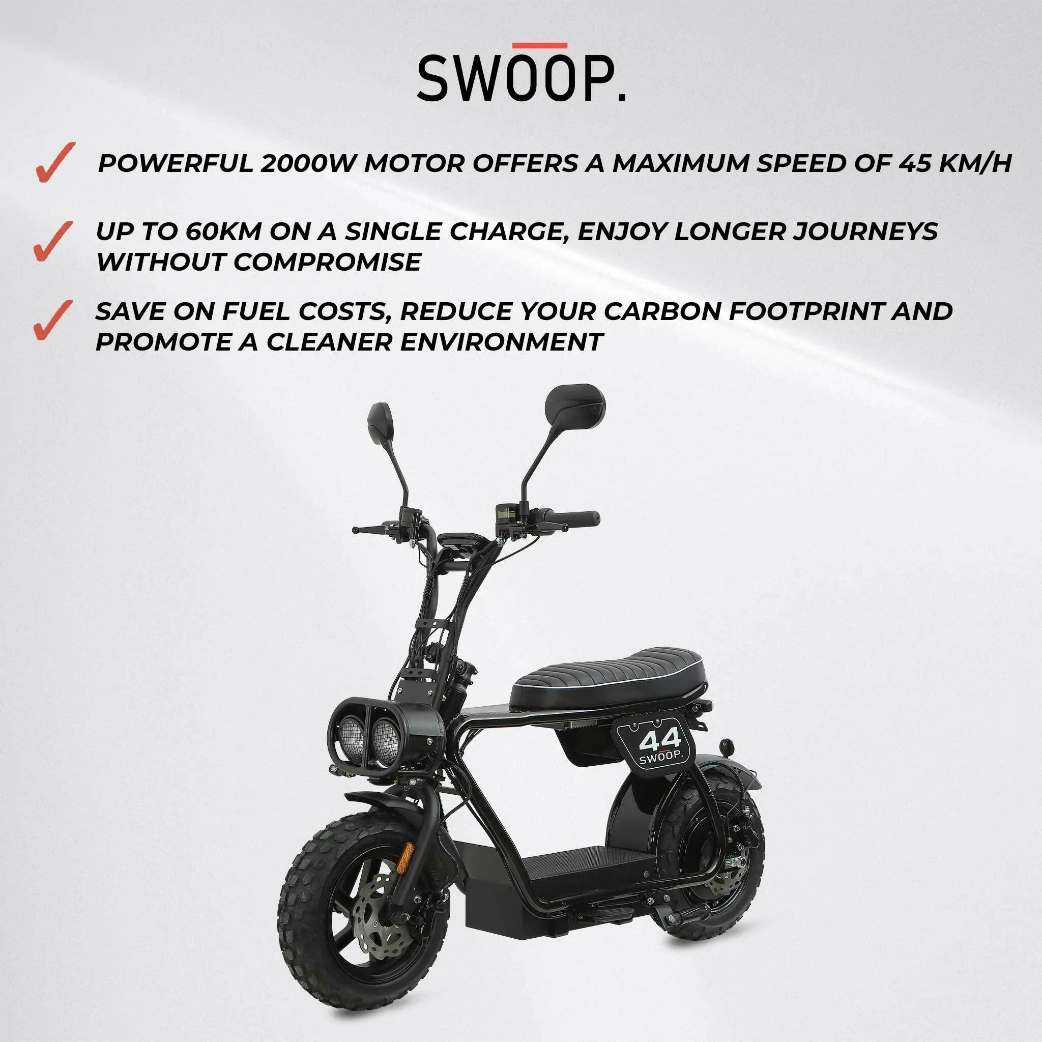 Swoop Elektro Moped Turbo 2000W Fekete