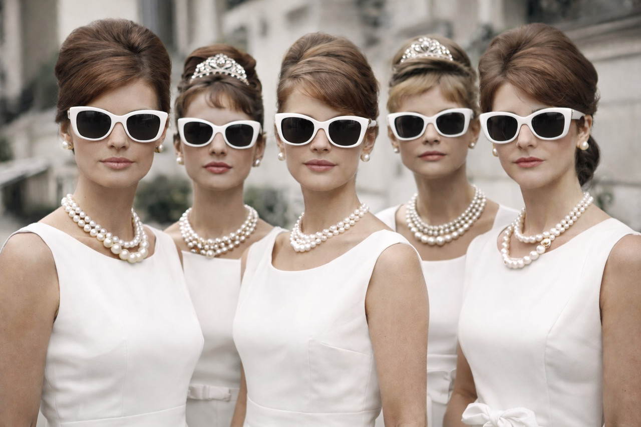 Jackie Style Sunglasses White Bulk 1137A