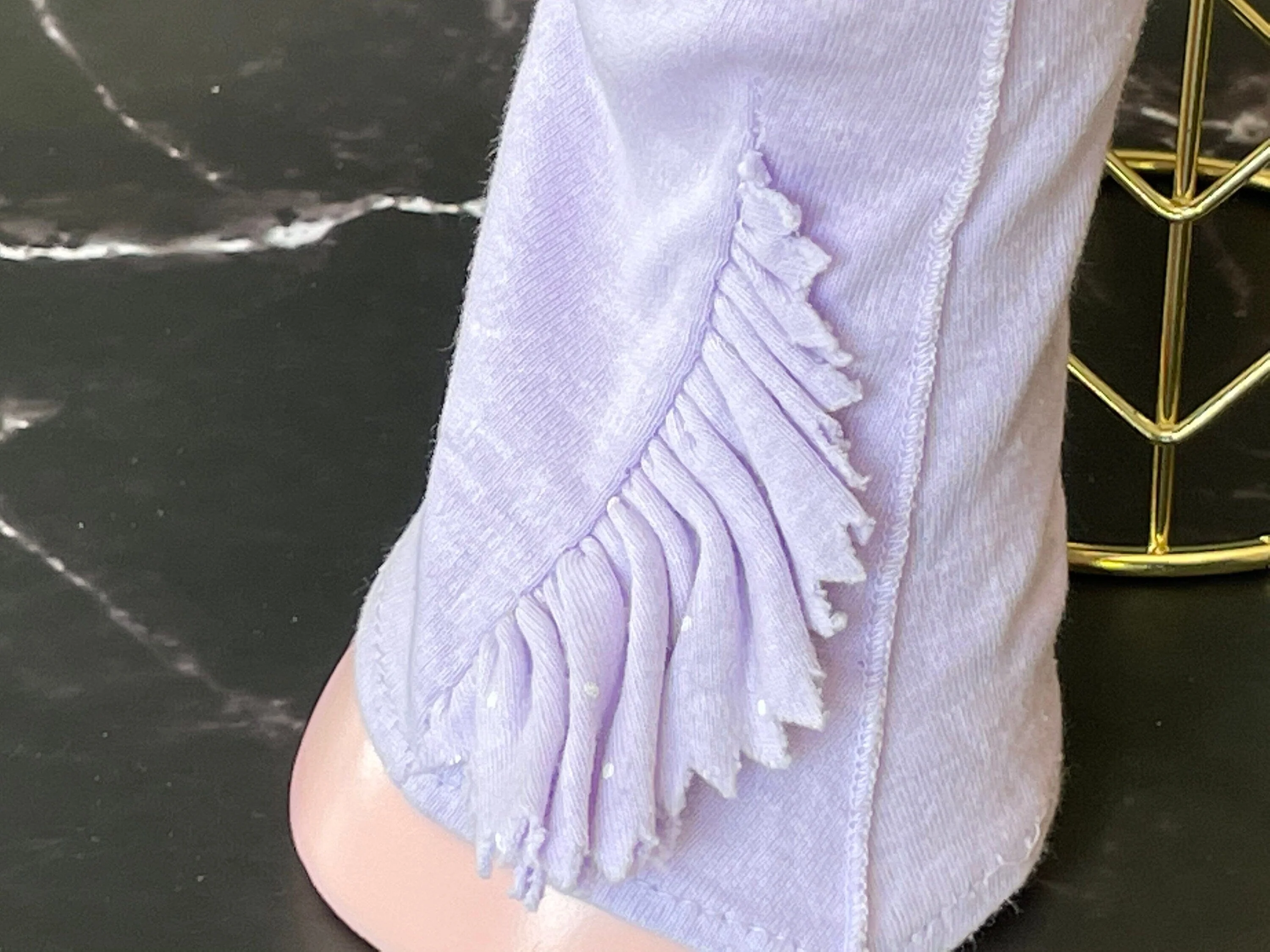 1940s Lilac Cotton Flounce Gloves