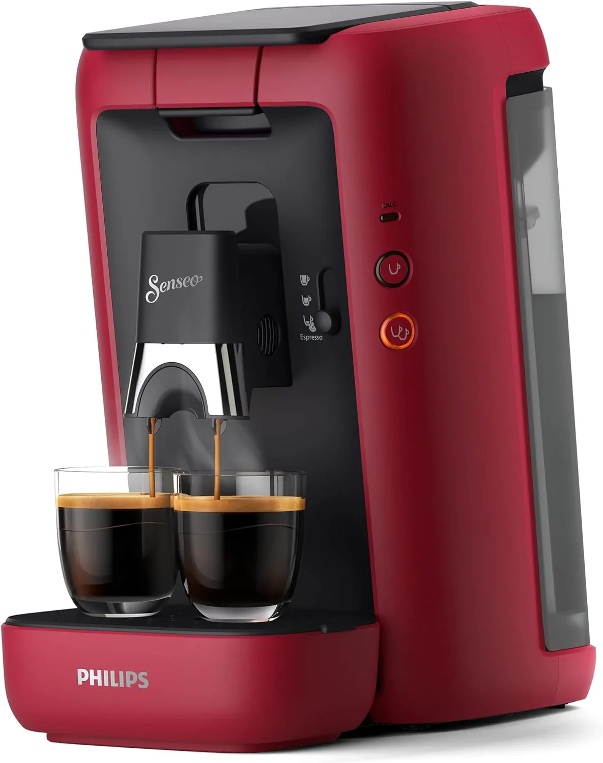 Philips Senseo Maestro Kaffeepadmaschine mit Kaffeestrkewahl und Memo-Funktion, 1,2 Liter Wasserbehlter, Grnes Produkt, Farbe: Rot (CSA260/90)