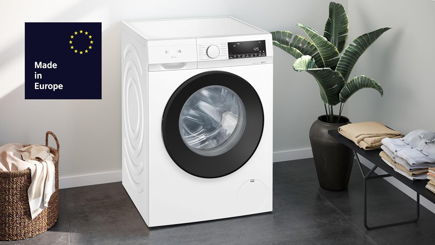 Siemens WG34G2070 iQ500 Waschvollautomat, 8 kg, 1400 UpM, speedPack L - Programme beschleunigen, Antiflecken-System für hartnäckige Flecken, Outdoor-Programm, LED Display
