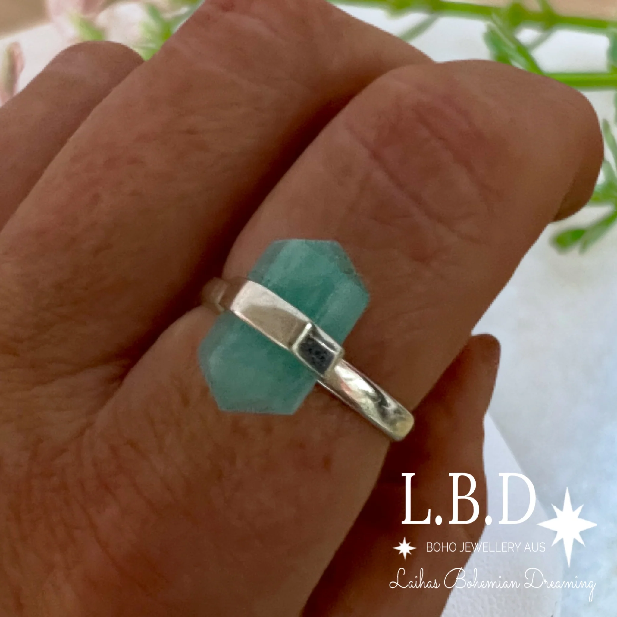 Laihas Crystal Kindness Amazonite Ring