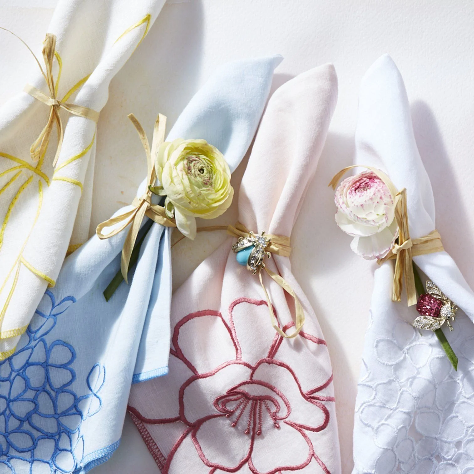 Hydrangea Dinner Napkins, Blue, Set of 2