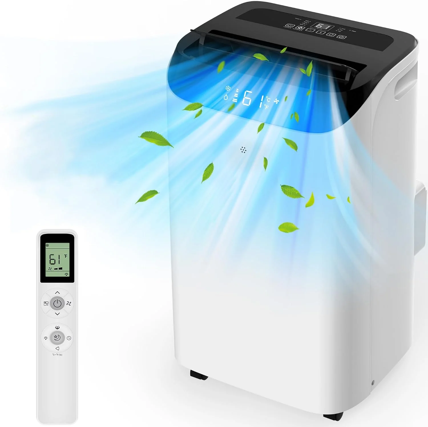 14000 BTU Portable Air Conditioners with Remote Control, 3-in-1 Free Standing Cooling AC Unit with Fan & Dehumidifier, Cools Room up to 700 sq.ft, Smart/Sleep Mode,3 Speed,Auto Swing,24H Timer