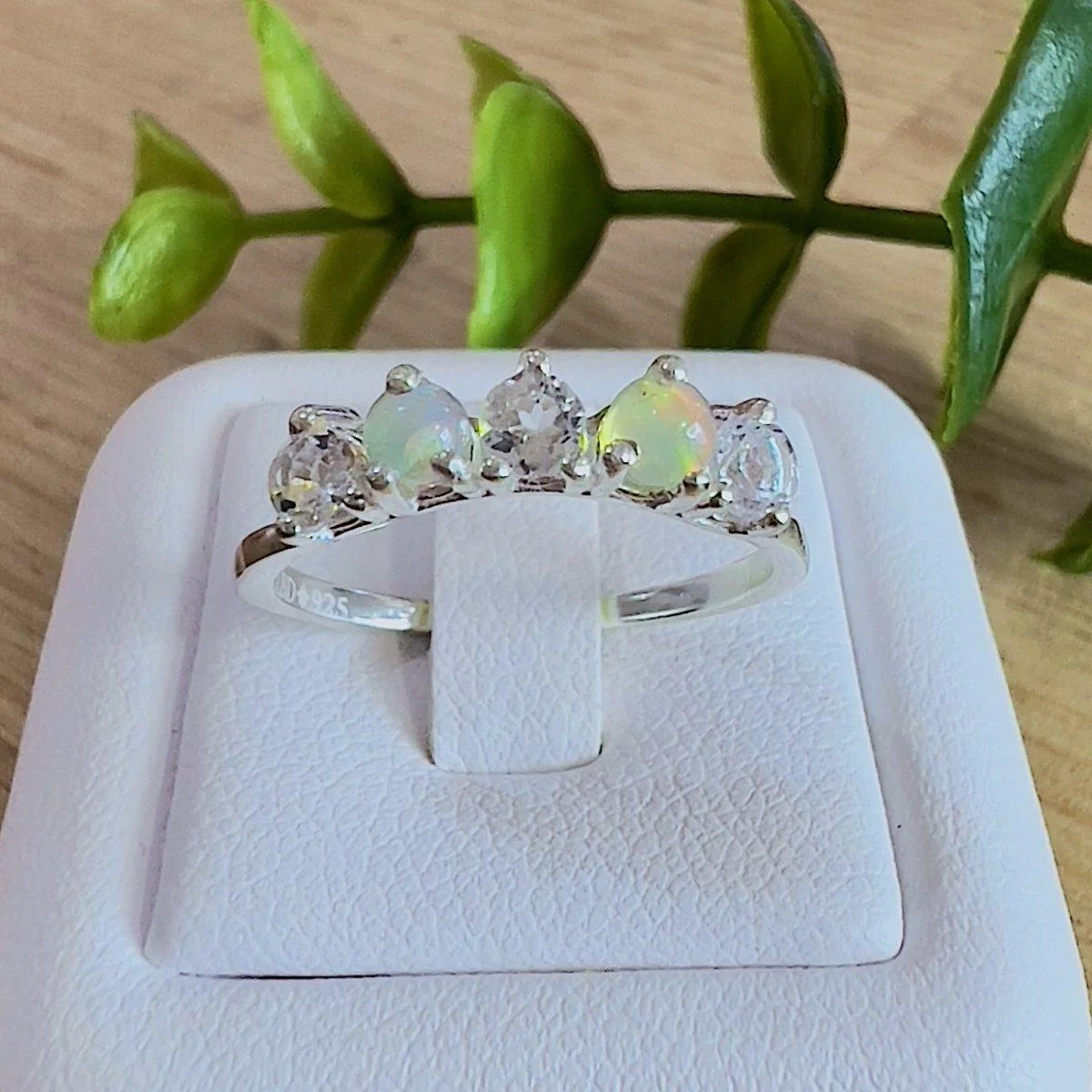 Genuine Opal and Topaz Ring - Magical Eternity Ring