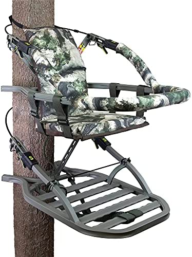 Summit Viper SD Climbing Treestand &ndash; Lightweight Aluminum, Foam Padded Seat, 300 lbs Capacity, Includes Safety Harness