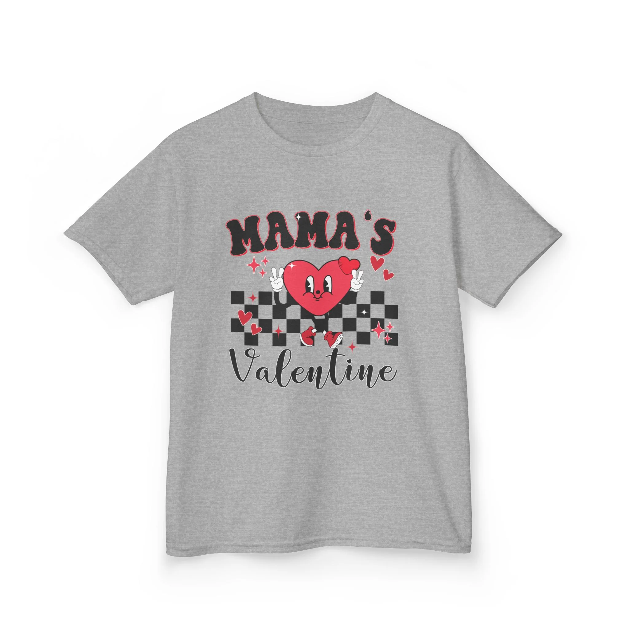 Mama's Valentine Kids Tee | Heart Checkerboard Valentine Shirt