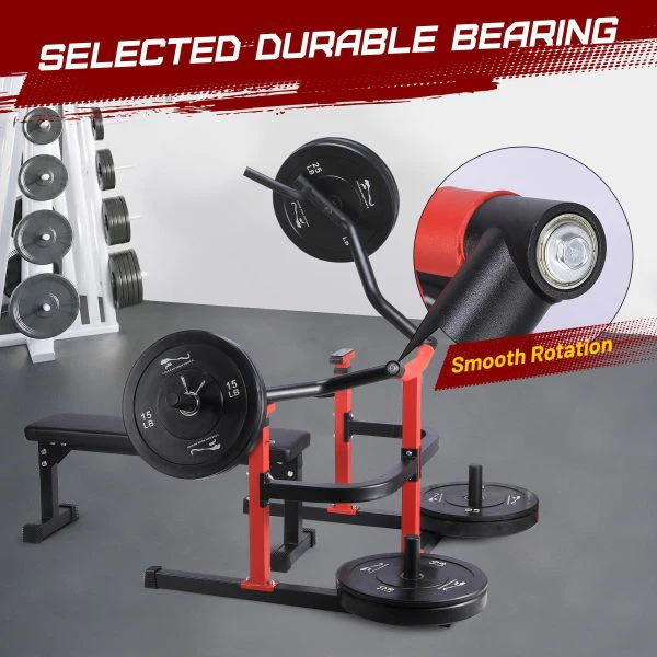 Chest Press Machine, 1050LBS Capacity, Independent Converging Arms, Weight Bench Press with Adjustable Flat Bench for Upper Body Workouts, Red