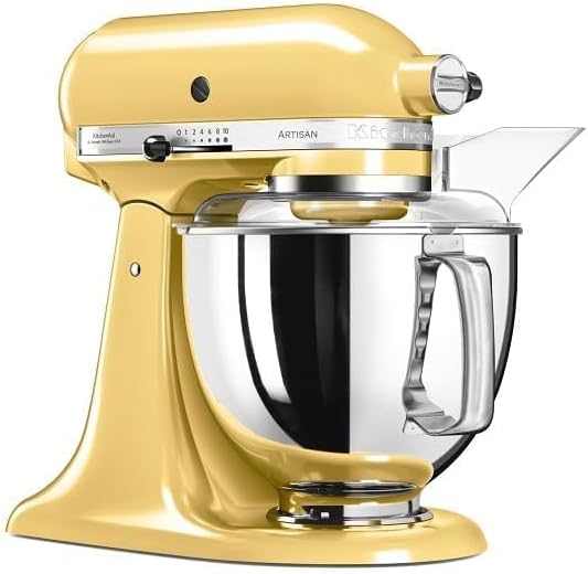 KitchenAid Küchenmaschine I Artisan I Kippbarem Food Processor I Teigknetmaschine mit 5 Zubehör | 2 Schüsseln aus Edelstahl | 4.8 L | Schwarz