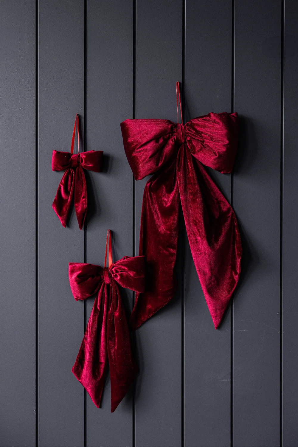 Velvet Bows Deep Red