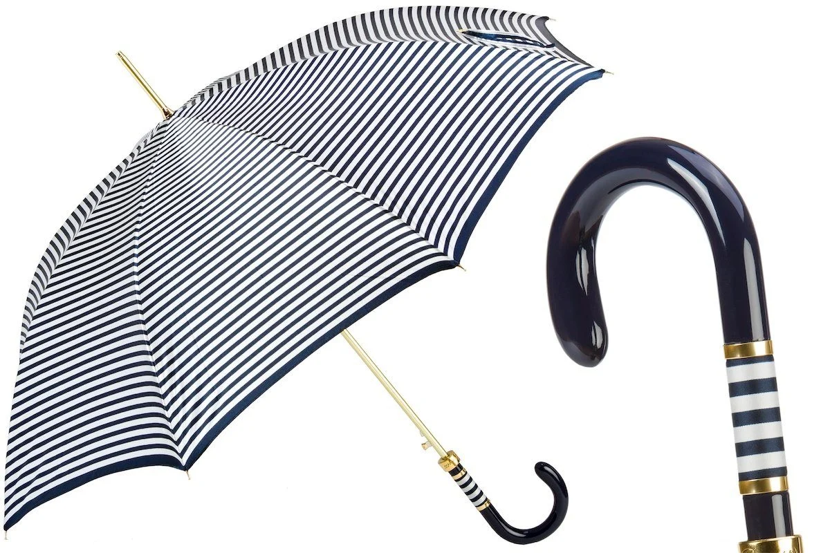 Navy Striped Umbrella
