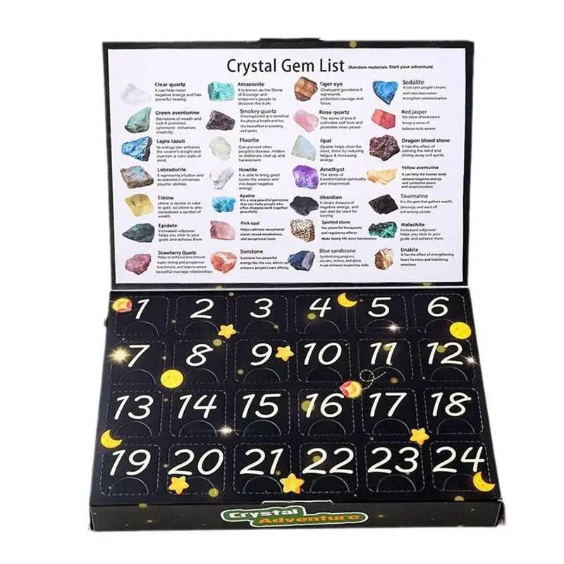 GemQuest Advent Kalender 2025 – 24 Natuurlijke Kristallen voor Ontdekking & Vreugde