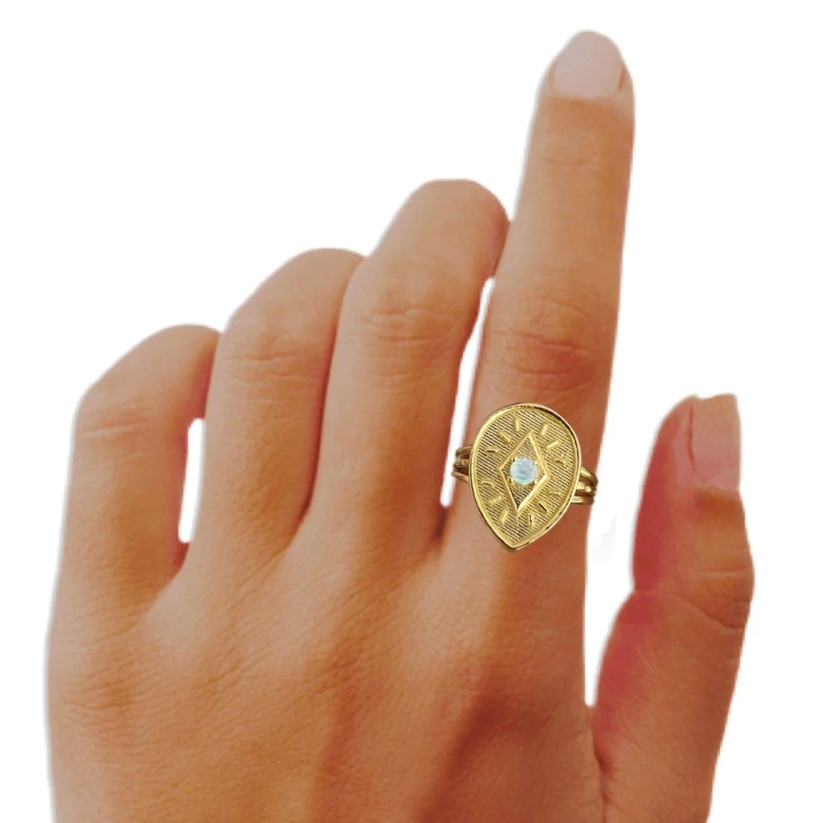 Gold Moonstone Ring- Prestige Sparkle