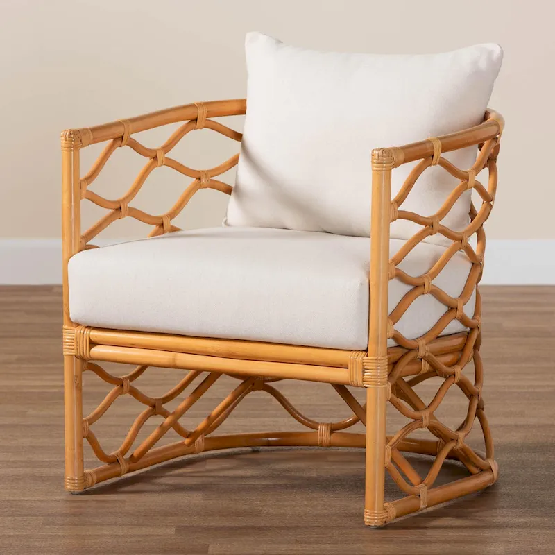 Acelynn Bohemian Light Honey Rattan Arm Chair
