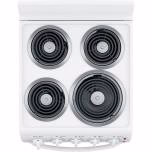 20-inch electric oven with 4 cooking zones, freestanding, in white