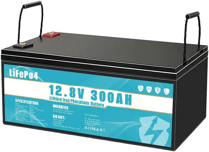 LiFePO4 12V 300Ah Lithium Iron Phosphate Battery with 300A BMS Battery Life More than 8 Years, Suitable for Camping, Solar Power, Emergency Power etc.