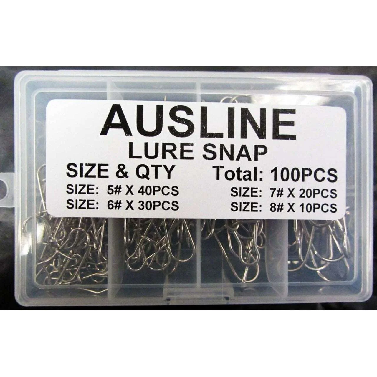 100 X Lure Snap in 4 Sizes Fishing Tackle