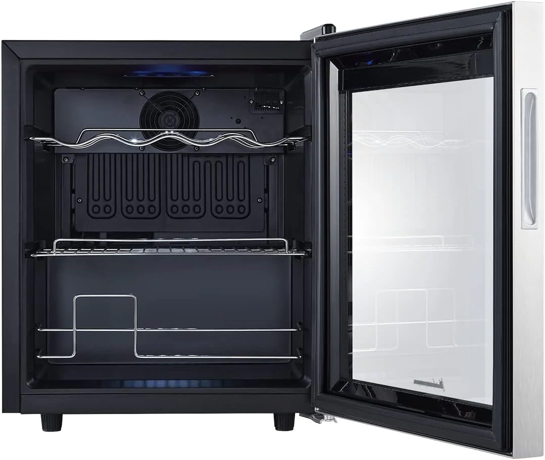 Kalamera Getränkekühlschrank, Bierkühlschrank mit Touch-Bedienfeld, 3-18°C Kühlzone, Flaschenkühlschrank 86 Liter, Blaue LED-Innenbeleuchtung, 41 dB, KRC-86GE