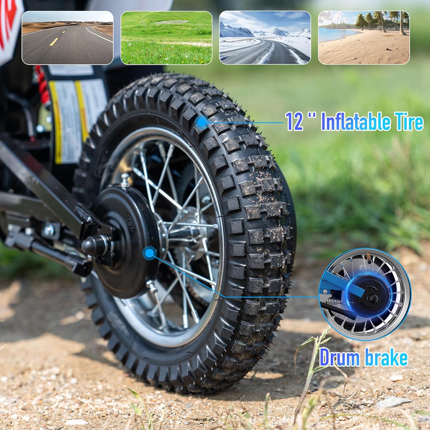 EVERCROSS EV12M Elektro Motorrad Kinder, Elektromotorrad mit 300W Motor, 8/12/25 KMH Geschwindigkeitsmodus, 15KM Lange Reichweite, 12 Zoll Luftreifen, Moto Cross für Kinder von 3–12 Jahren