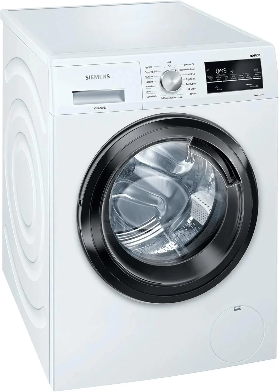 Siemens WM14G400 iQ500 mosógép / 8 kg / C / 1400 ford./perc / Outdoor program / varioSpeed funkció / utólagos betöltés funkció / aquaStop, fehér/fekete