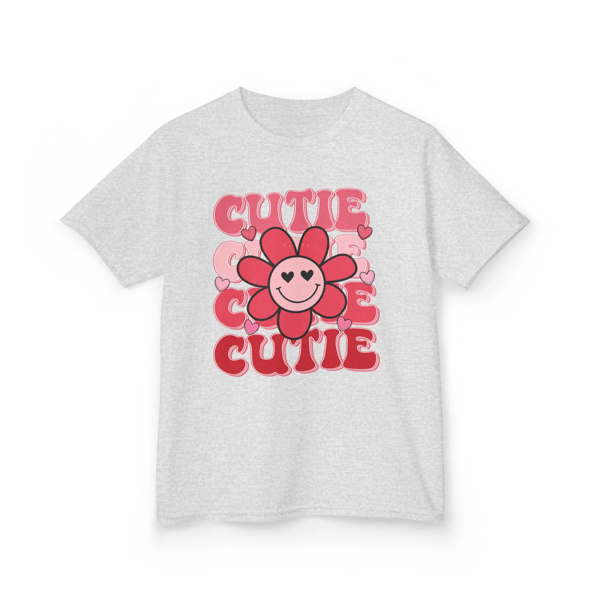 Smiling Flower 'Cutie' Kids T-Shirt | Retro Pink Heart Daisy