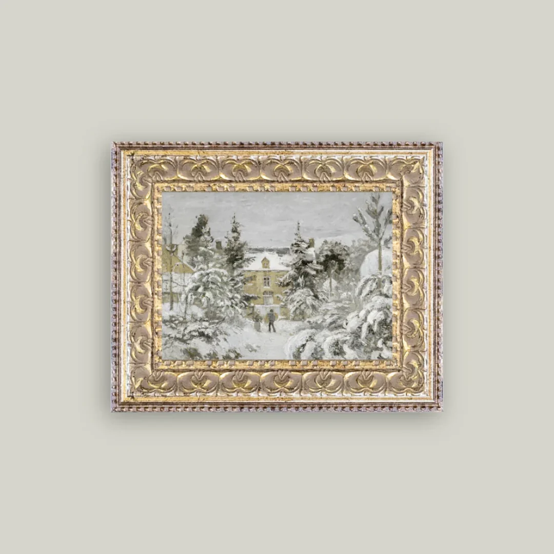 Snowy Stroll Framed Antique Inspired Art