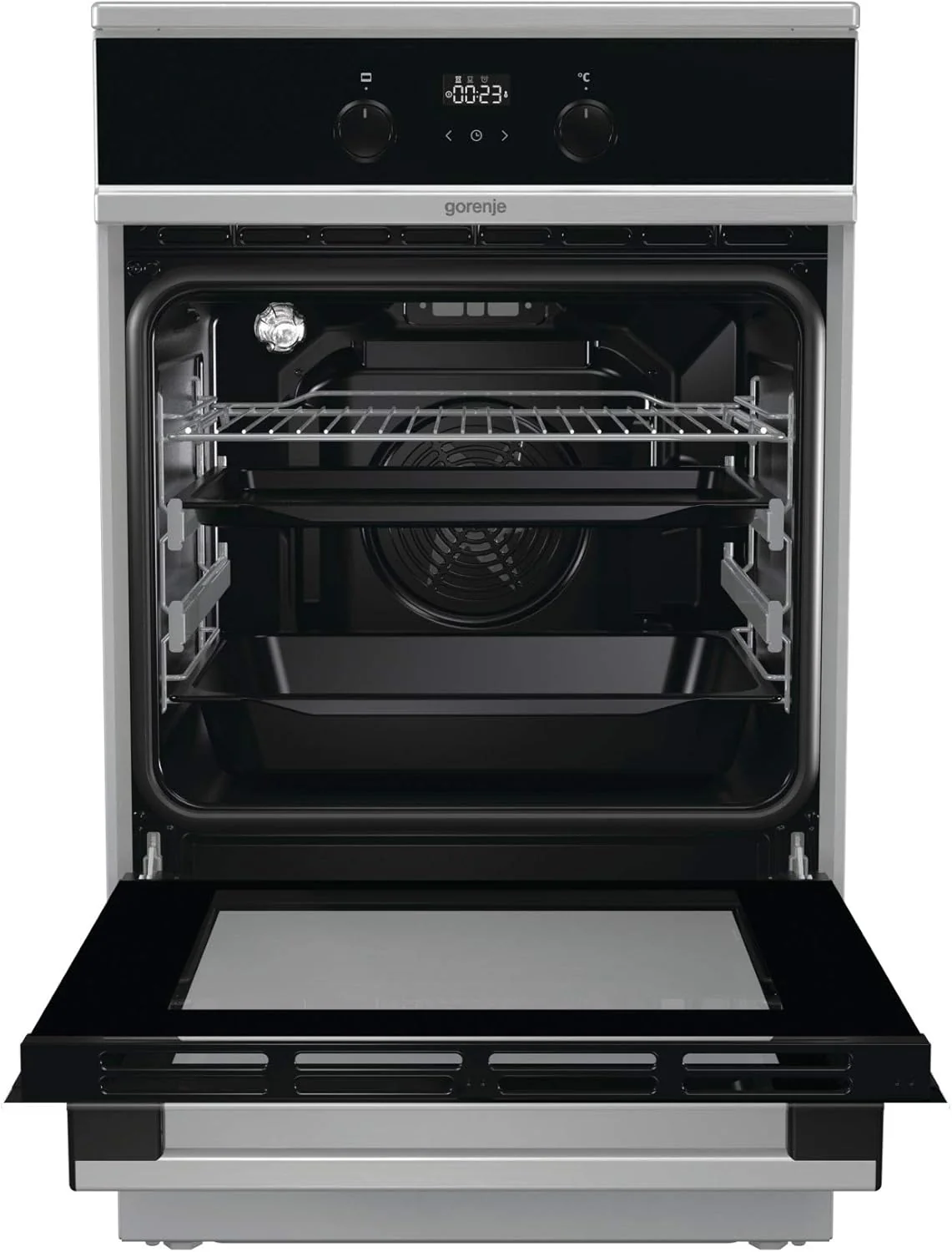 Gorenje GEIT5C61SPG Standherd mit Induktionskochfeld, 50 cm, 70 Liter,Silber, PerfectGrill, AirFry, FrozenBake, Pizza Mode 300°C, AquaClean, Made in Europe, inox