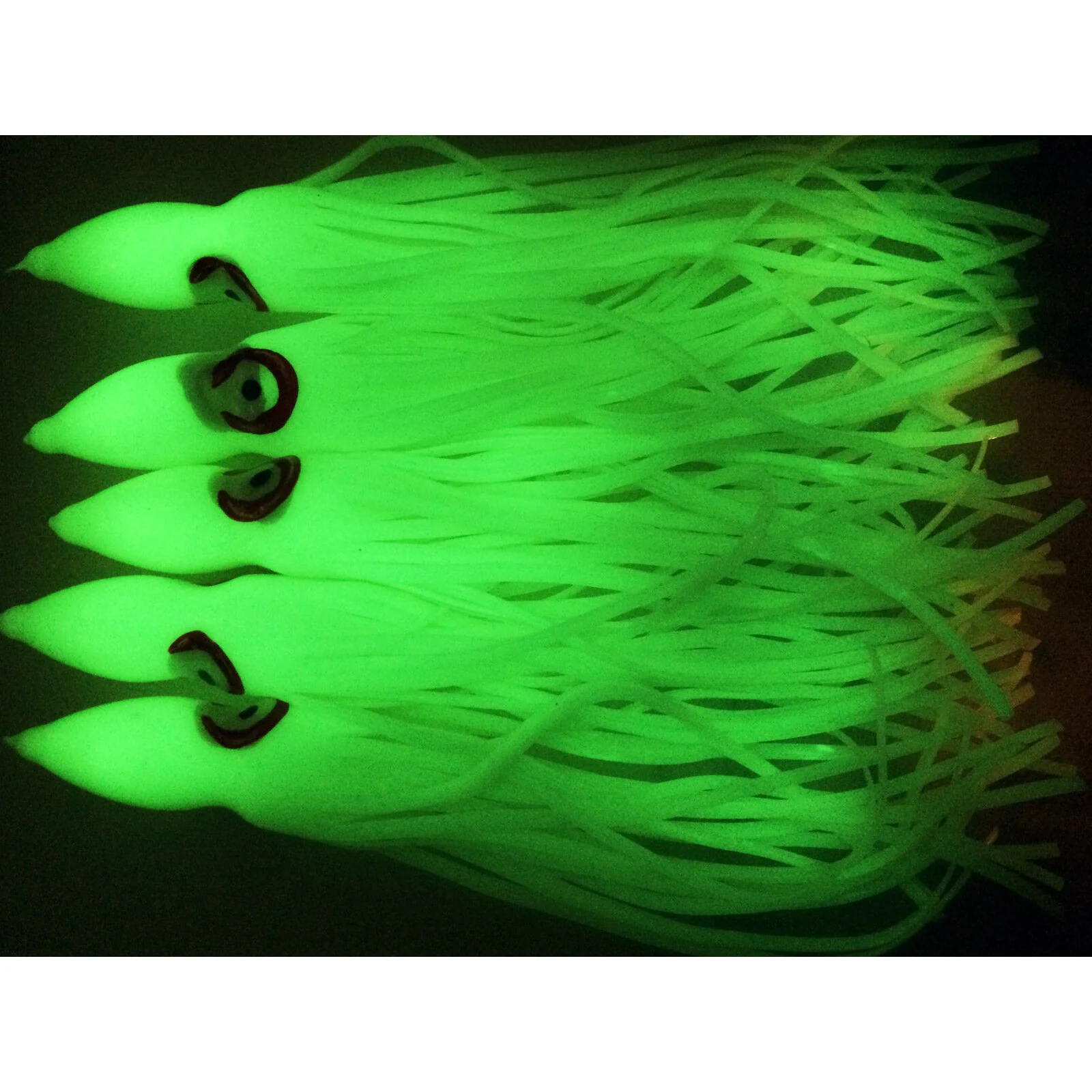 5 x Octopus Squid Skirt Trolling Jig Lure 20cm Fishing Tackle lumo