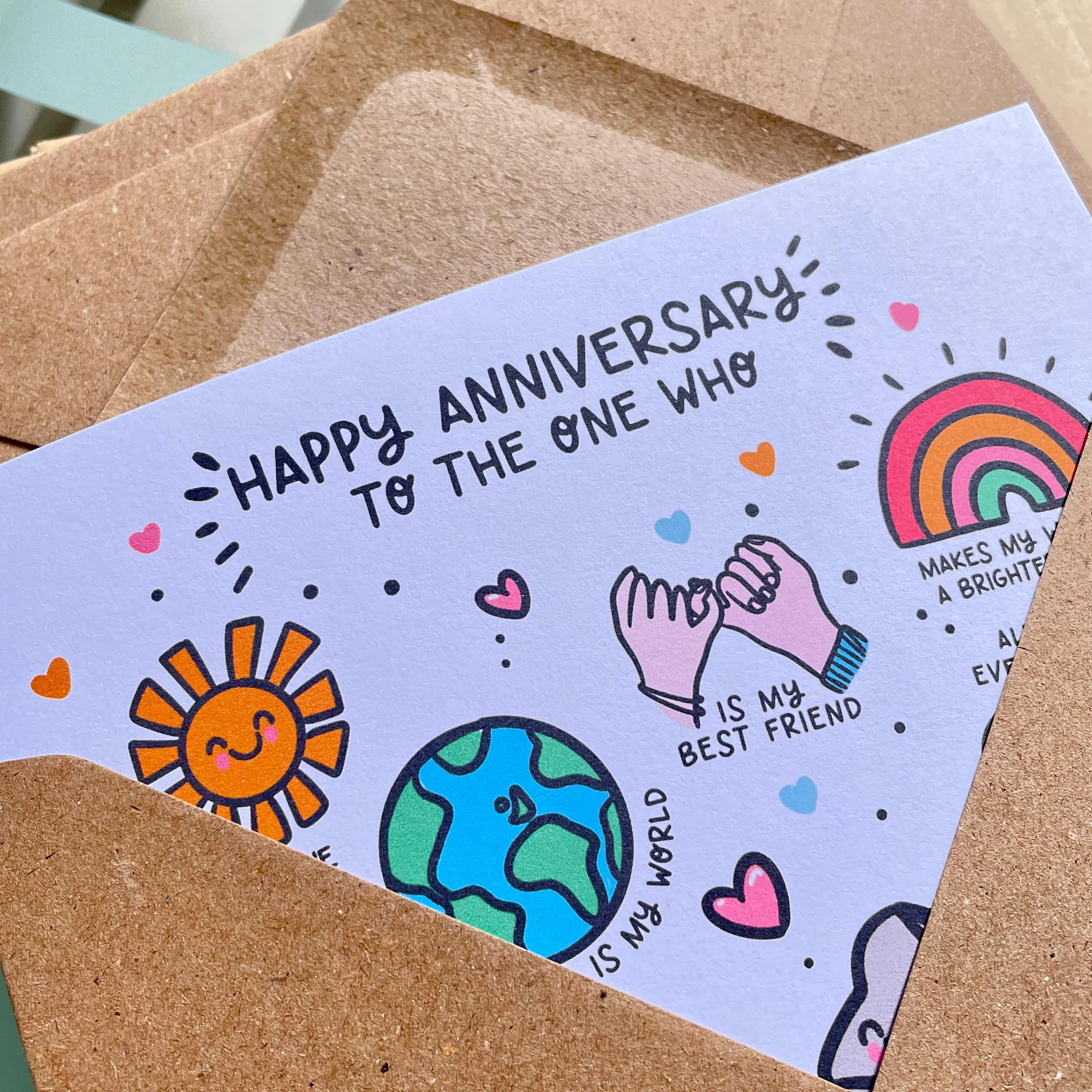 Personalised Anniversary Card For Wife: Heartfelt, Romantic, with Kraft envelope