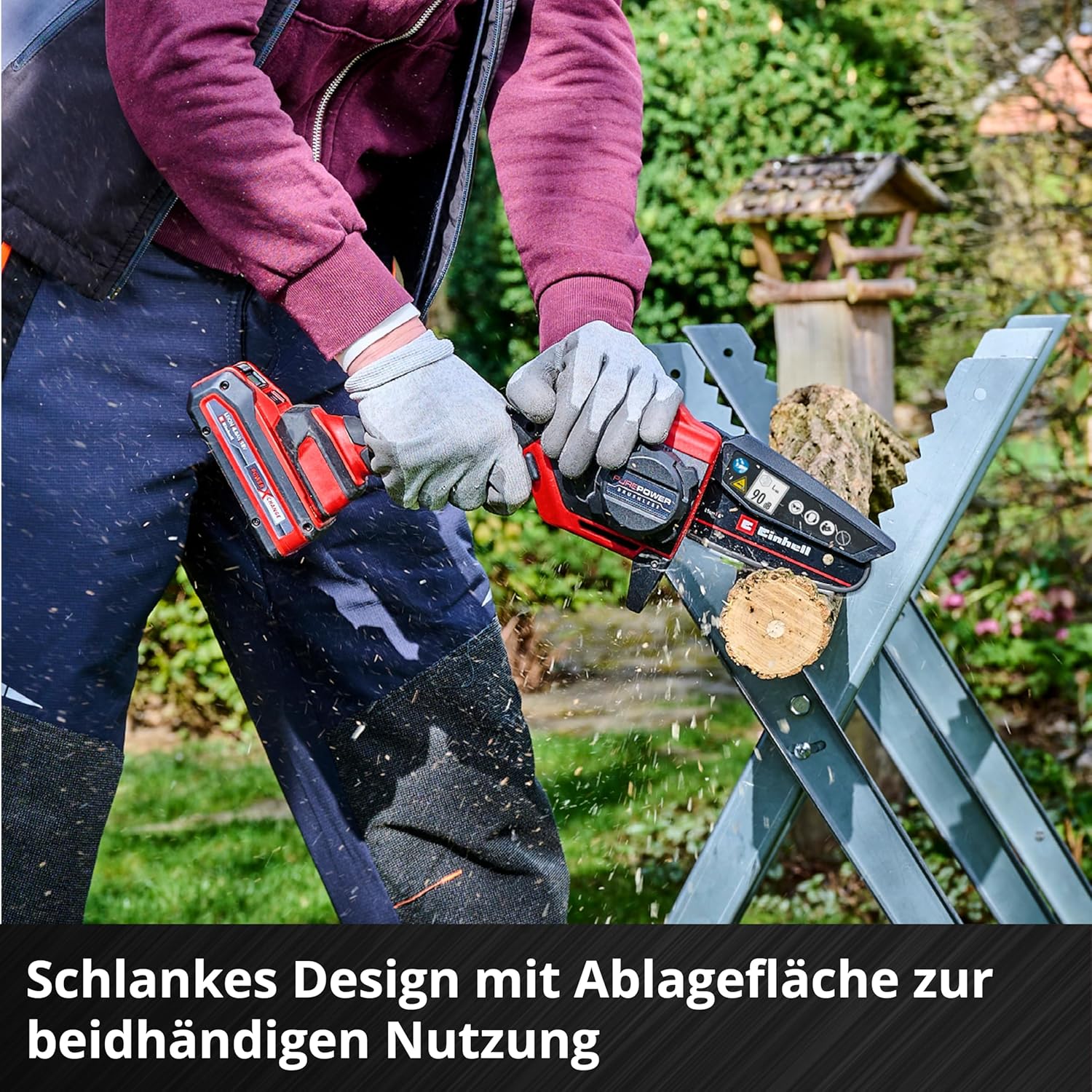 Einhell Akku-Astkettensäge GE-PS 18/15 Li Bag Kit Power X-Change (18 V, Brushless, 12,5 cm Schnittlänge, inkl. 2,5 Ah Akku, Ladegerät, Ersatzkette, Einhell Bag 45/29)