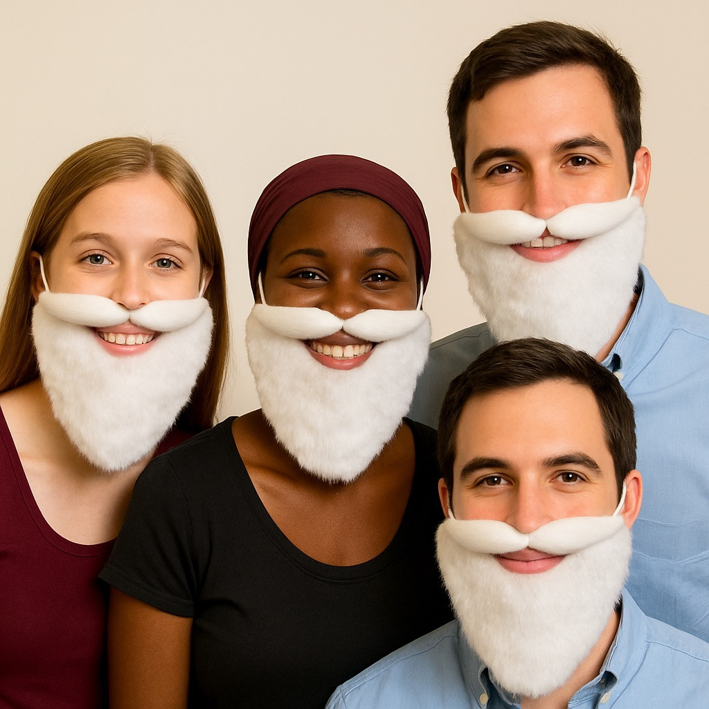 Beard and Mustache  White 12 PACK 1689