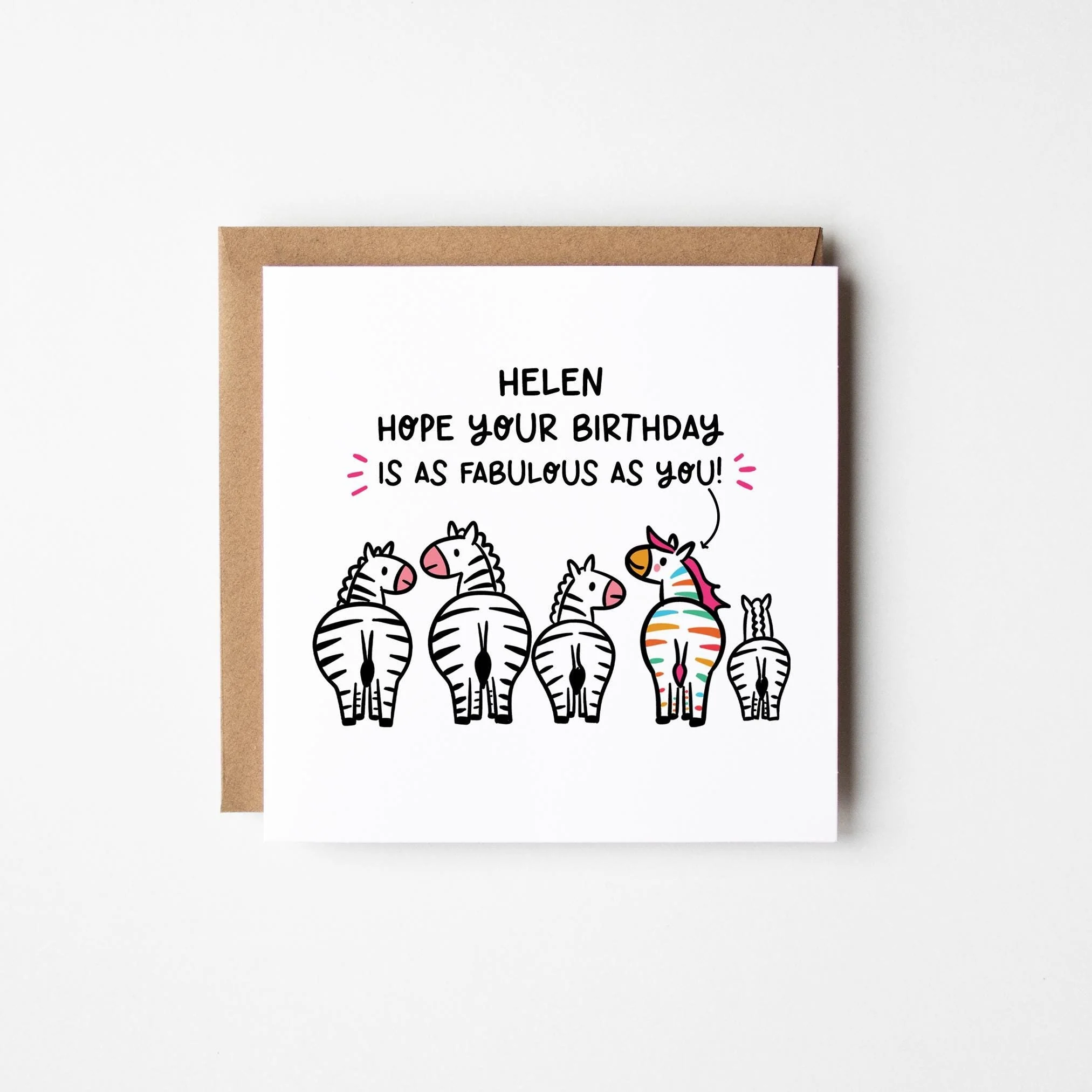 Fabulous Birthday Card for Her a?�� Personalised Birthday Card a?�� Zebra Birthday Card a?�� Stay Fabulous Card