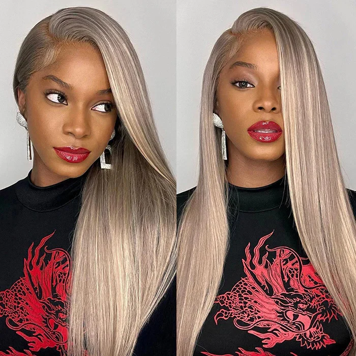 $120 Off Customized Blonde Balayage Hair #P18/613 Ash Blonde Hair Real HD Lace Frontal Wig Cynosure Hair