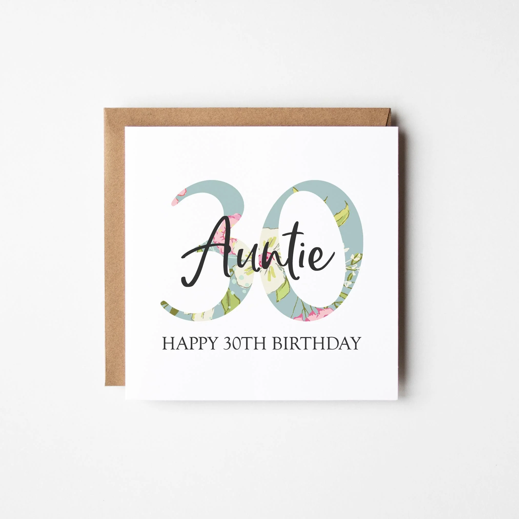 30th Birthday Card a?�� Personalised 30th Birthday Card for Her a?�� Daughter a?�� Friend a?�� Auntie a?�� Cousin a?�� Sister a?�� Floral 30th Card