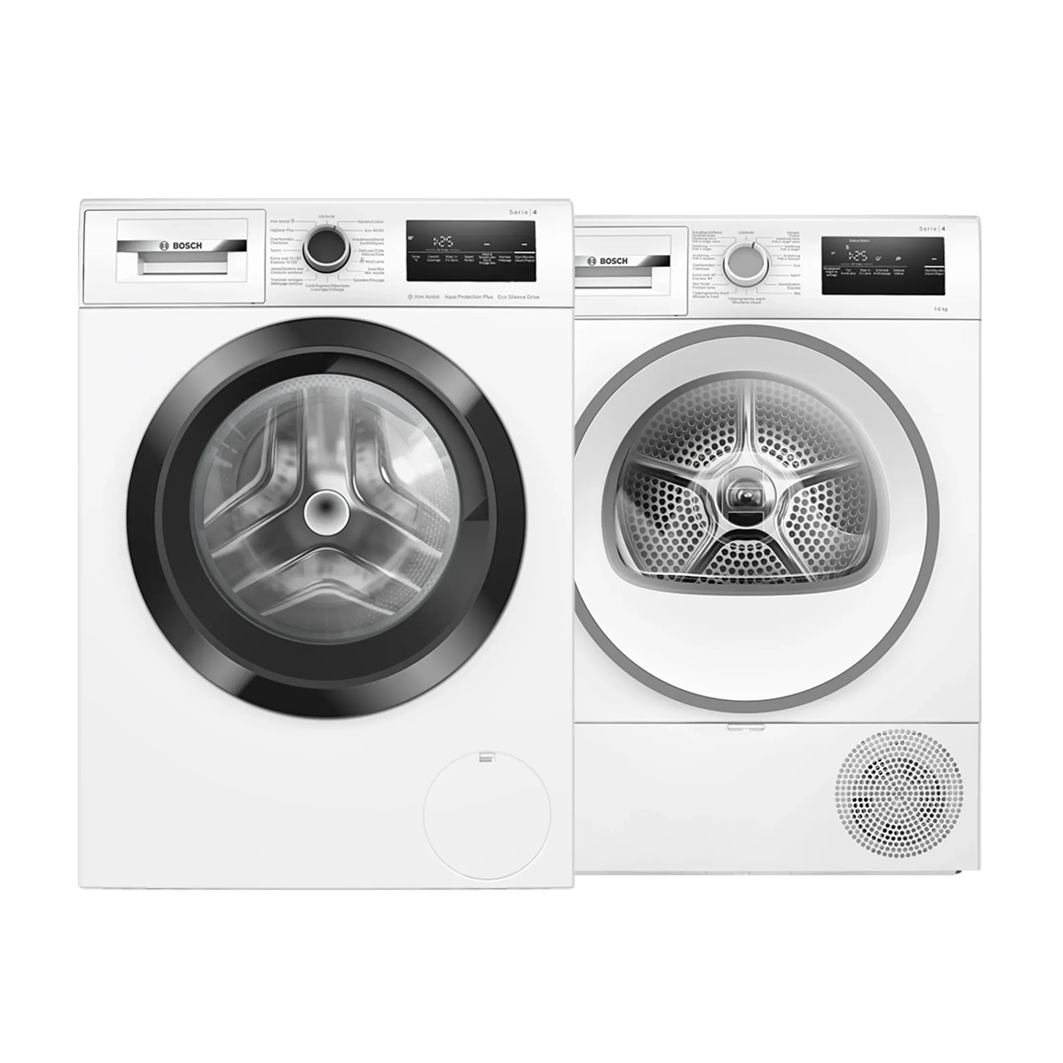 Bosch Bundel - Wasmachine WAN282P4FG Serie 4 Iron Assist 8 kg + Droogkast WTH8520PFG