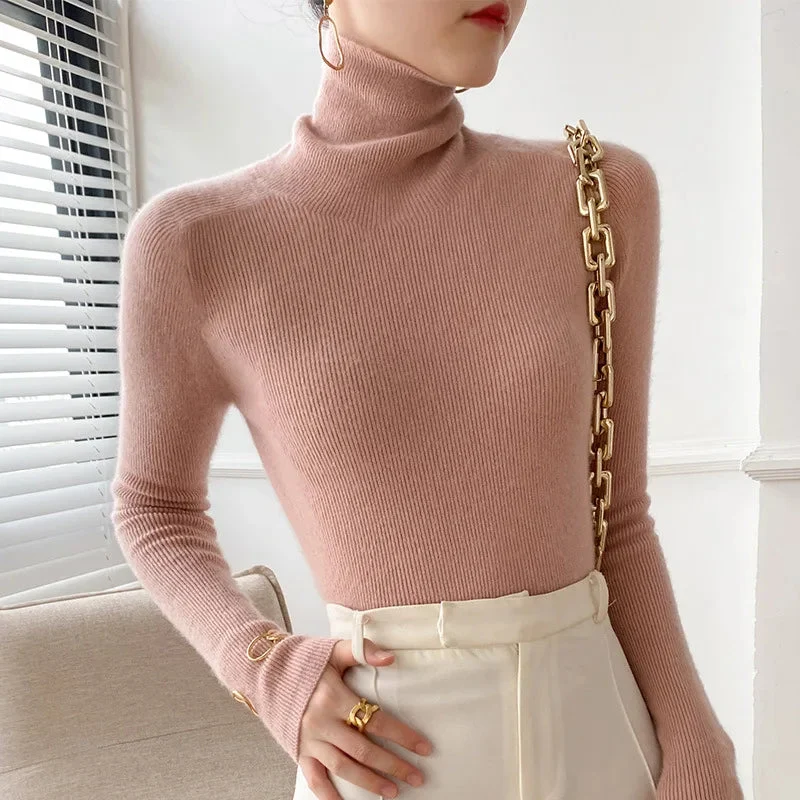 Women��s Turtleneck Sweater Lightweight Slim Fit Design