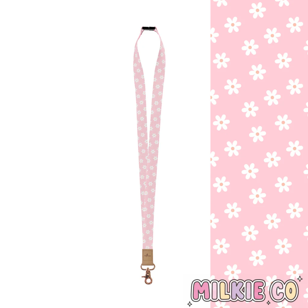 Pink Bloom Fabric Lanyard