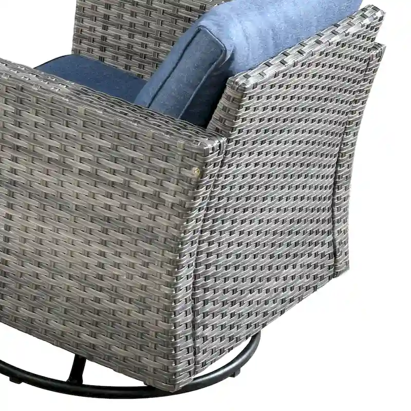 HOOOWOOO 8-piece Rattan Wicker Patio Furniture Set with Fire Pit