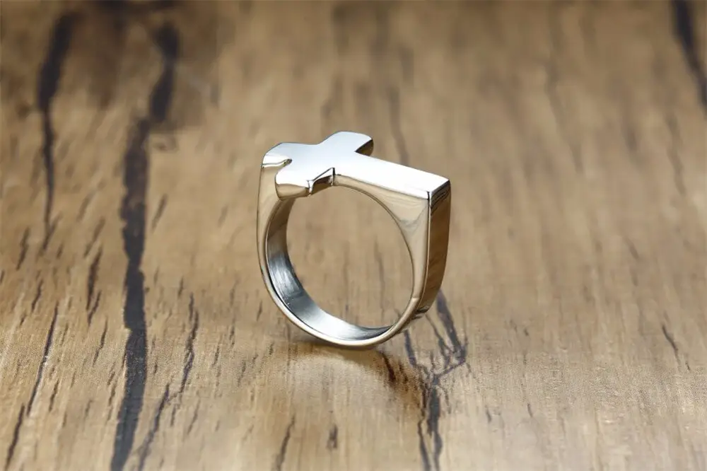 Mens Cross Ring | Hip Pop Jewelry | Ring with Cross | Gift for Him