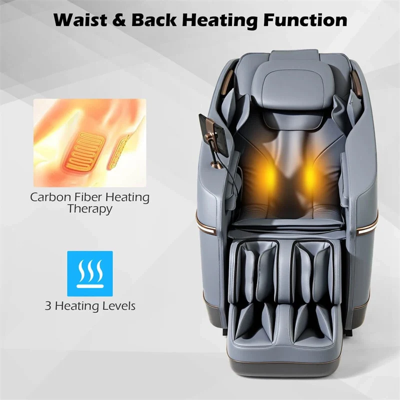 Full Body Zero Gravity Massage Chair, SL Track Massage Recliner with Airbags, Back & Waist Heater, Foot Rollers, Touch Screen, Auto Shoulder Scan
