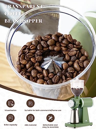 Huanyu Macinino elettrico per chicchi di caffè, 250 g, per uso commerciale e domestico, 200 W, macina automatica per sbavature, smerigliatrice professionale, 8 sottili, impostazioni di macinatura : Amazon.it: Casa e cucina