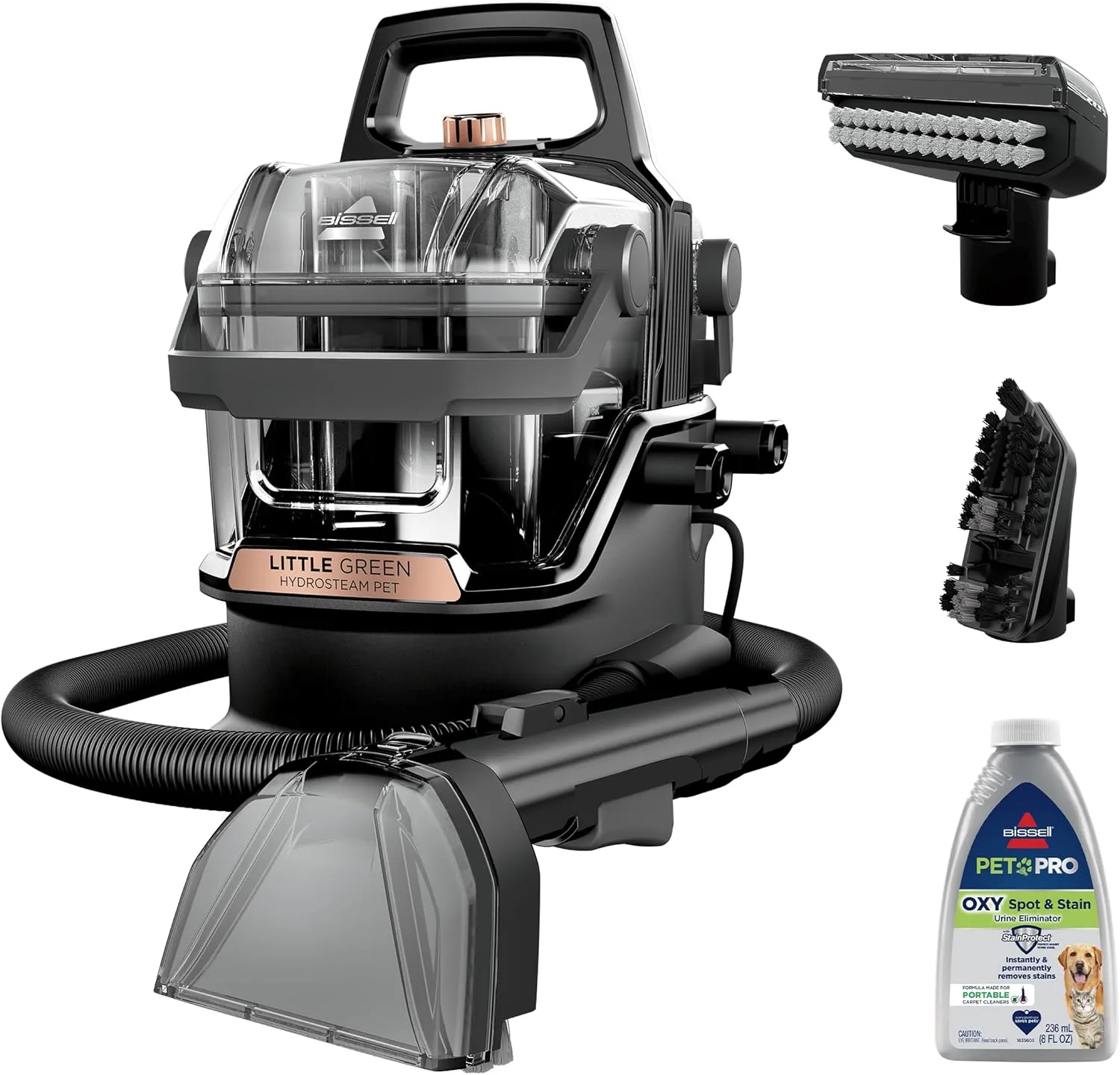 Green HydroSteam Multi-Purpose Portable Carpet and Upholstery Cleaner, Car and Auto Detailer, 3618, Black and Copper Harbor